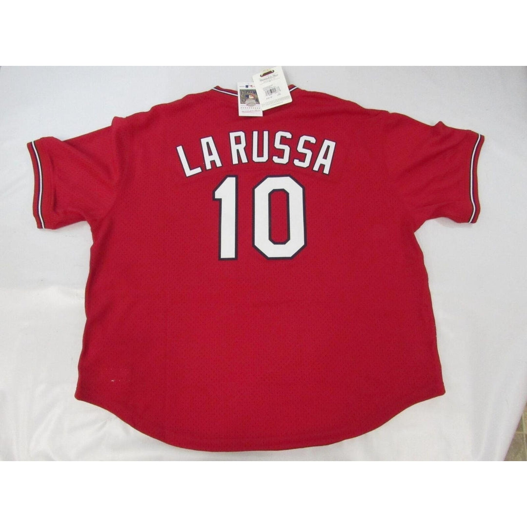 1996 Tony La Russa Cardinals Mens 3XL Mitchell and Ness Authentic BP Jersey 110 Image 3