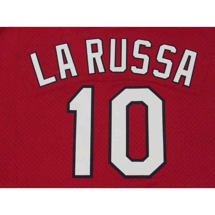 1996 Tony La Russa Cardinals Mens 3XL Mitchell and Ness Authentic BP Jersey 110 Image 4