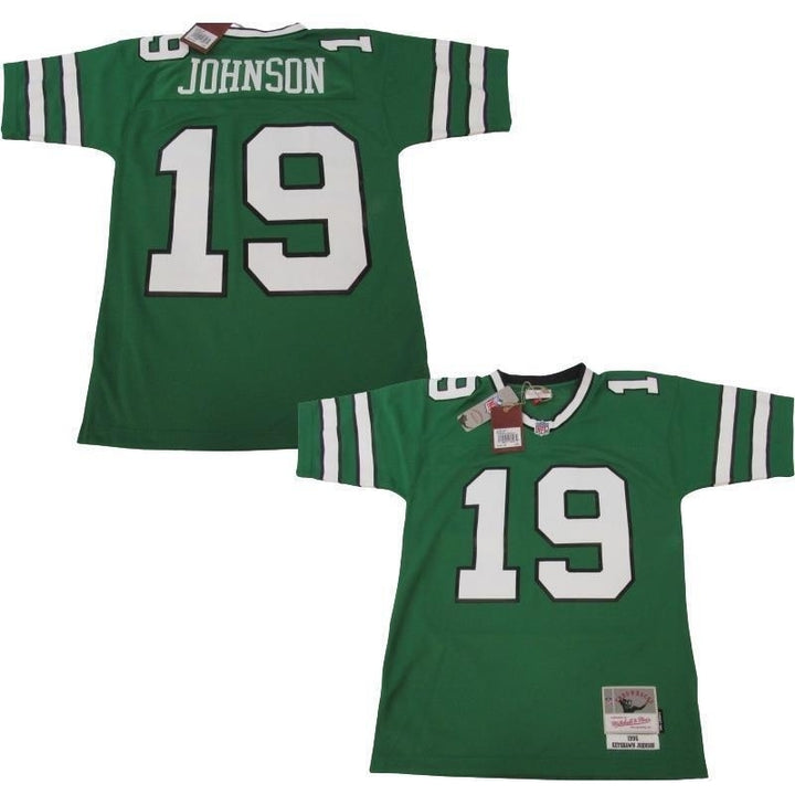 1996 Keyshawn Johnson 19 NY Jets Mens Size S Mitchell and Ness Legacy Jersey 150 Image 1