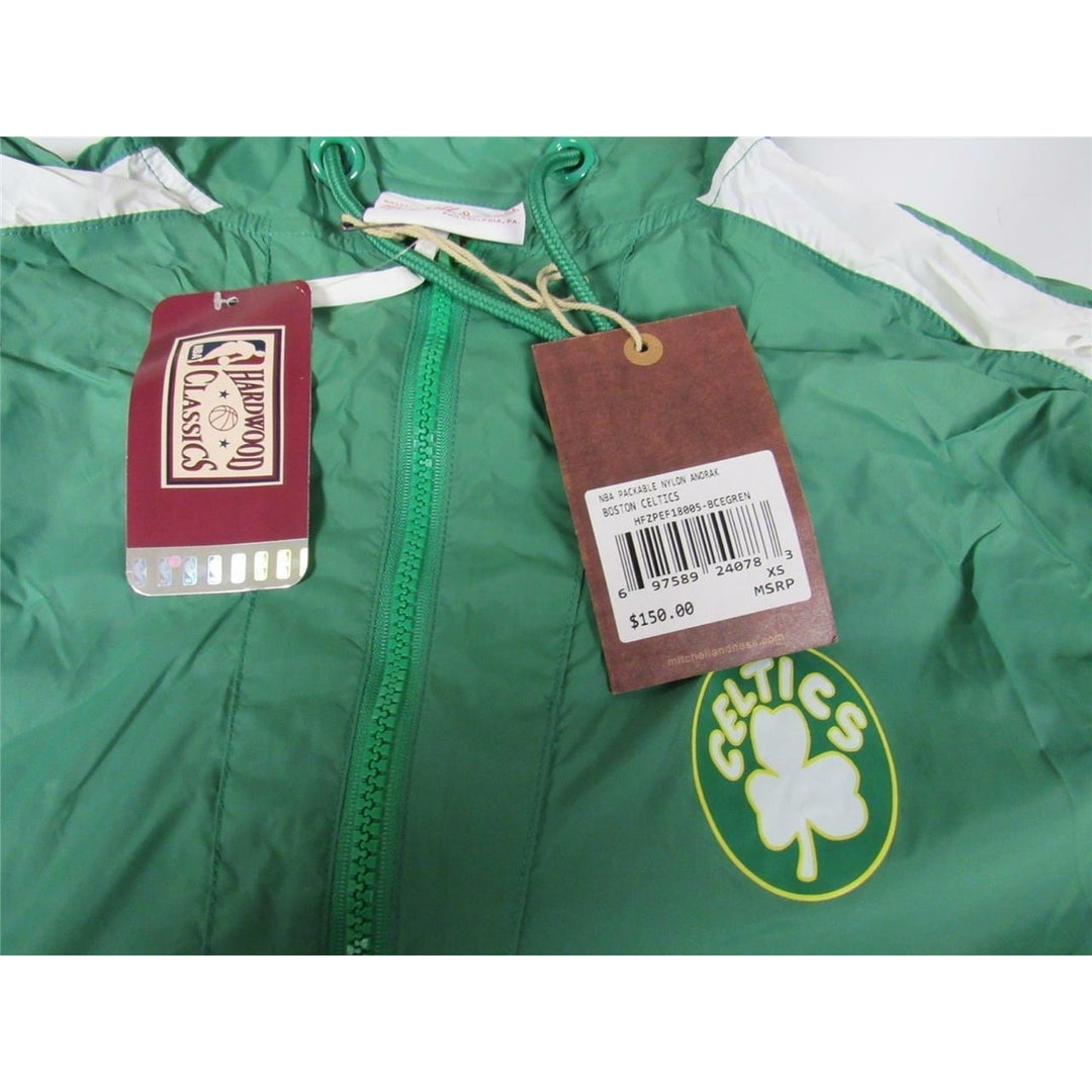 Boston Celtics Mens XS X-Small Half Zip Packable Windbreaker Jacket 150 Image 1