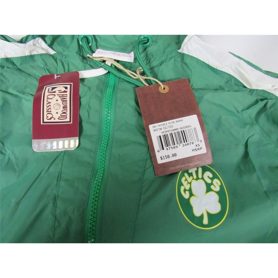 Boston Celtics Mens XS X-Small Half Zip Packable Windbreaker Jacket 150 Image 1