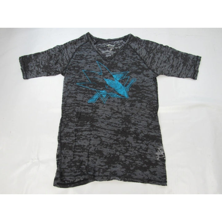 San Jose Sharks Womens Size XL Black G-III Burnout V-Neck Shirt Image 4