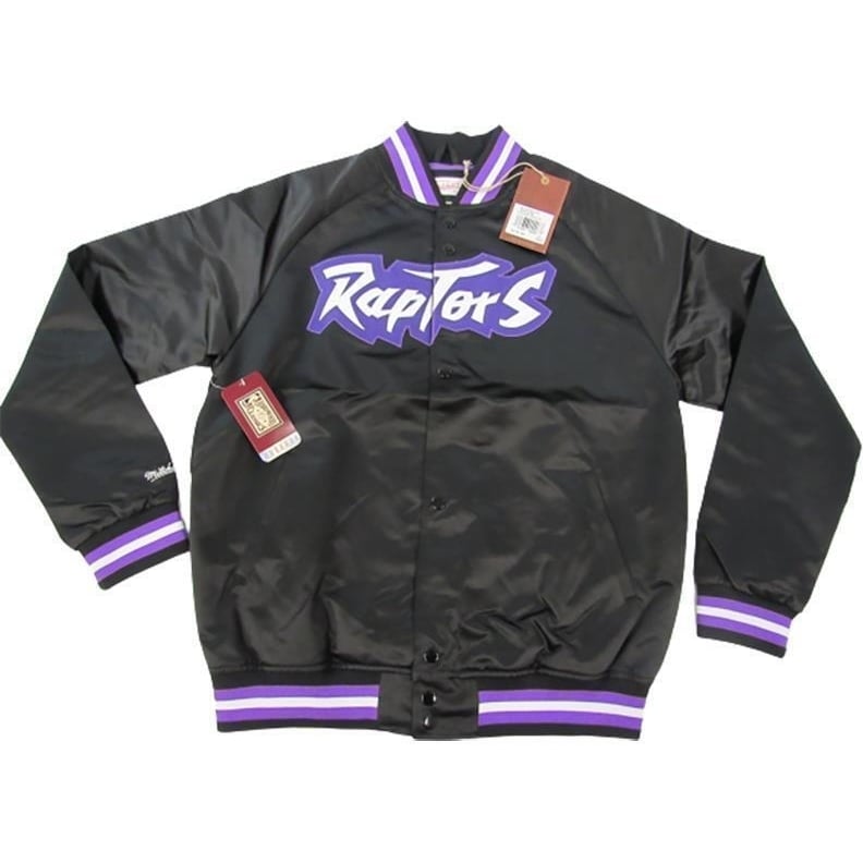 Toronto Raptors Mens Size M Mitchell and Ness Light Satin Snap Jacket 110 Image 1