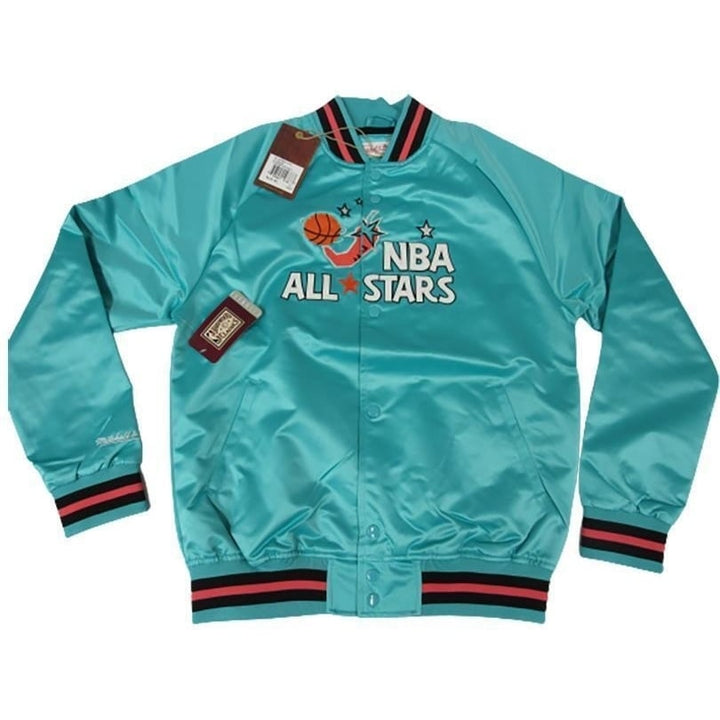 1996 San Antonio Spurs Mens Size S Mitchell and Ness Light Satin Snap Jacket 110 Image 1