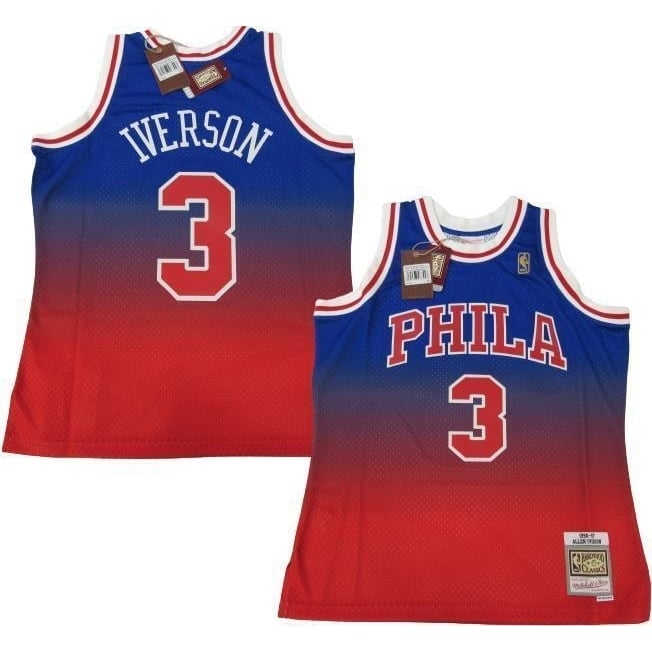 1996-97 Allen Iverson 3 Phila 76ers Mens L Mitchell and Ness Swingman Jersey 130 Image 1