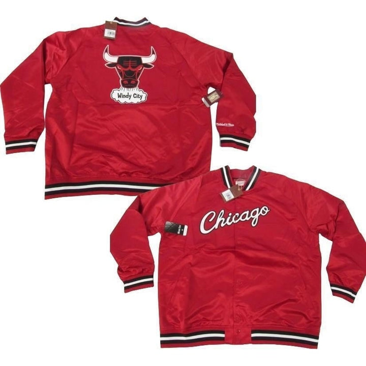 Chicago Bulls Mens 3XL Mitchell and Ness Satin Button Snap Red Jacket 125 Image 1