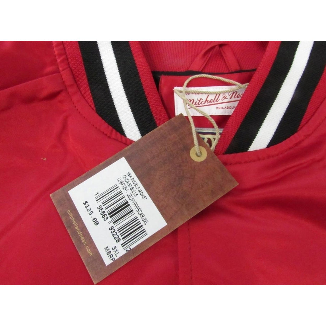 Chicago Bulls Mens 3XL Mitchell and Ness Satin Button Snap Red Jacket 125 Image 4