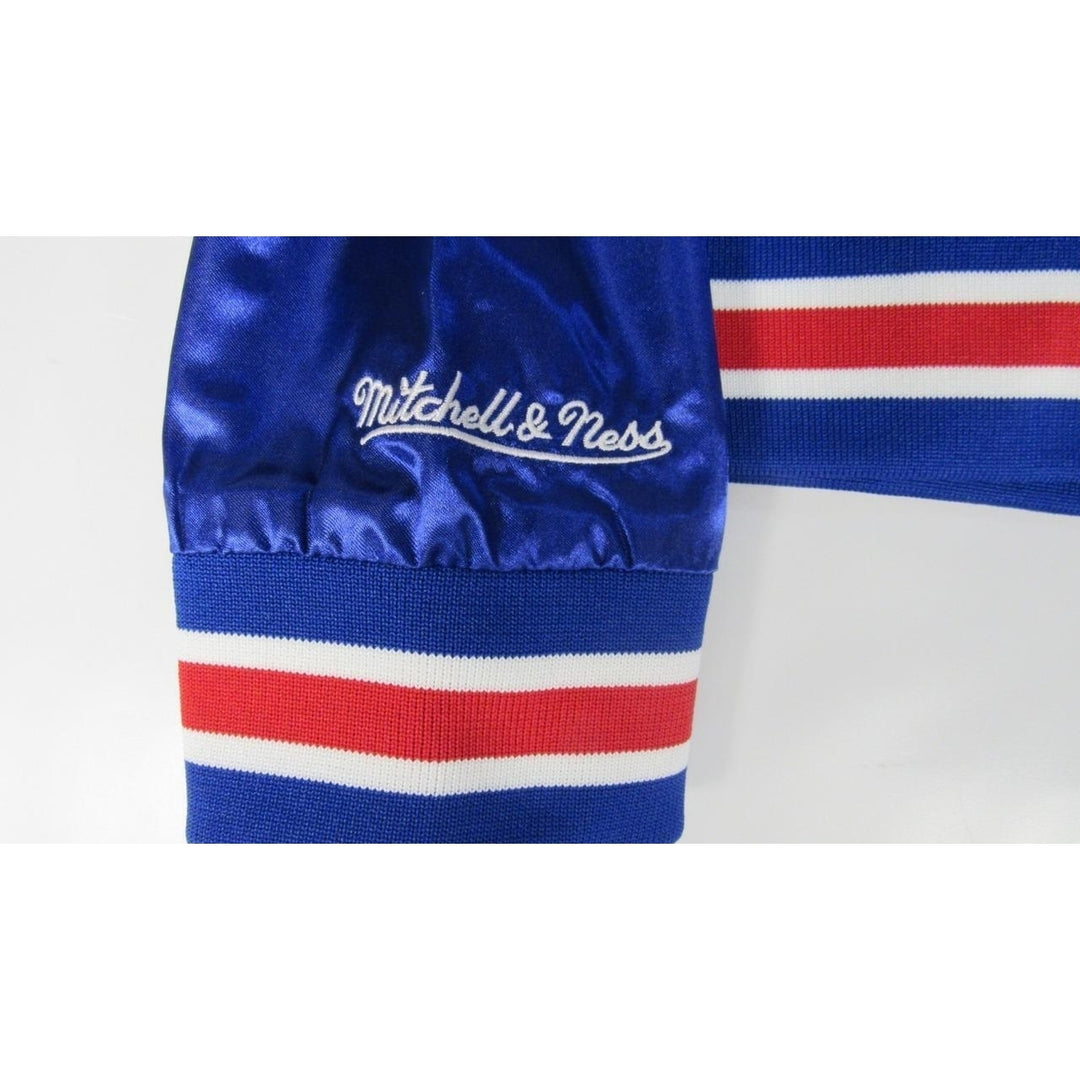 Philadelphia 76ers Mens M Medium Mitchell and Ness Satin Button Snap Light Jacket Image 4