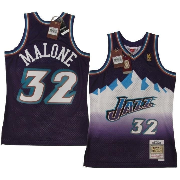 1996-97 Karl Malone 32 Utah Jazz Mens Mitchell and Ness Swingman Jersey 130 Image 1