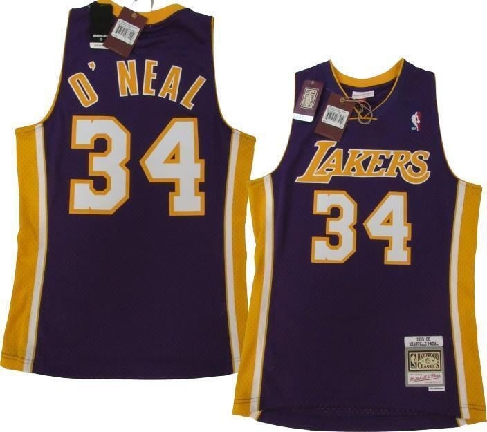 1999-2000 Shaq ONeal 34 Lakers Mens S Mitchell and Ness Swingman Jersey 130 Image 1