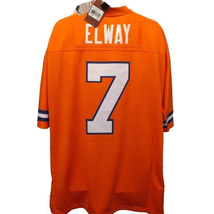 1990 John Elway 7 Broncos Mens M (40) Mitchell and Ness Legacy Orange Jersey 150 Image 1