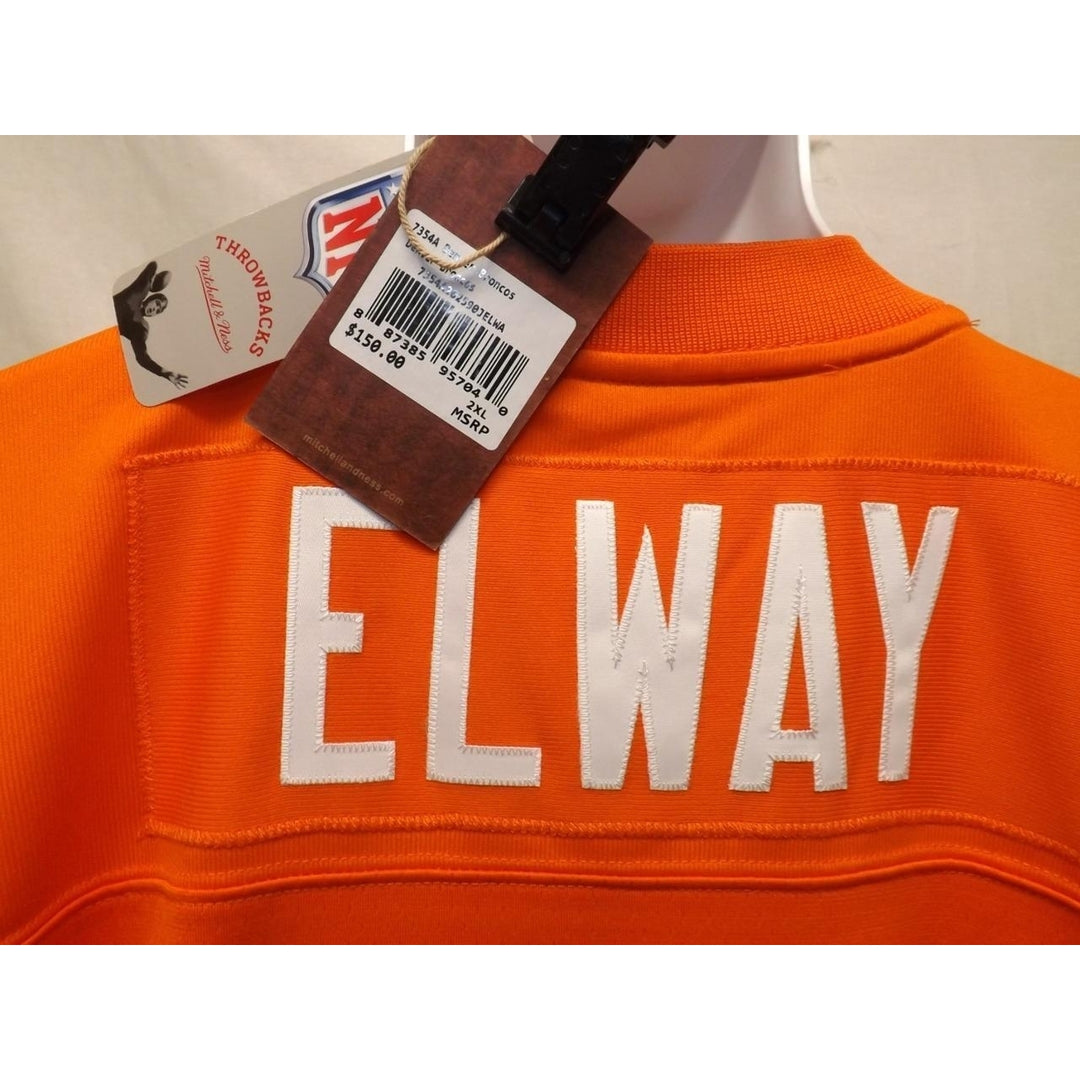 1990 John Elway 7 Broncos Mens M (40) Mitchell and Ness Legacy Orange Jersey 150 Image 4