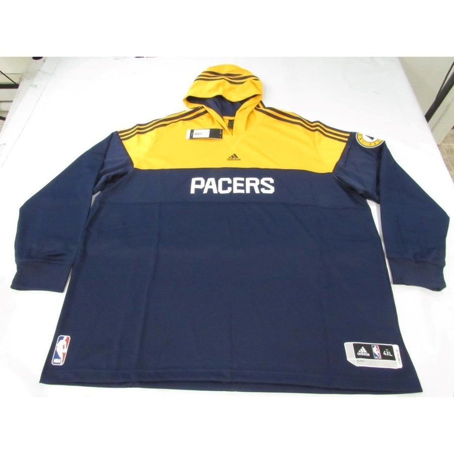 Indiana Pacers Mens Size 4XL 4XLarge Blue/Yellow Adidas Polyester Hoodie 90 Image 1