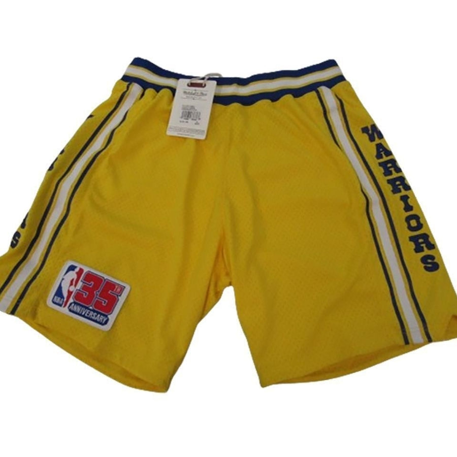 80-81 Golden State Warriors Mens 2XL Mitchell and Ness Authentic Game Shorts 125 Image 1