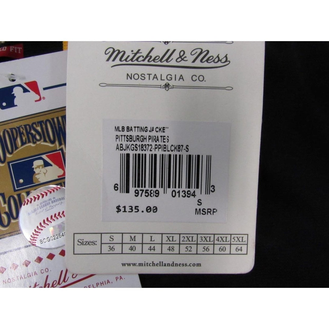 1987 Pittsburgh Pirates Mens S Mitchell and Ness Tailored Fit Batting Jacket 135 Image 4