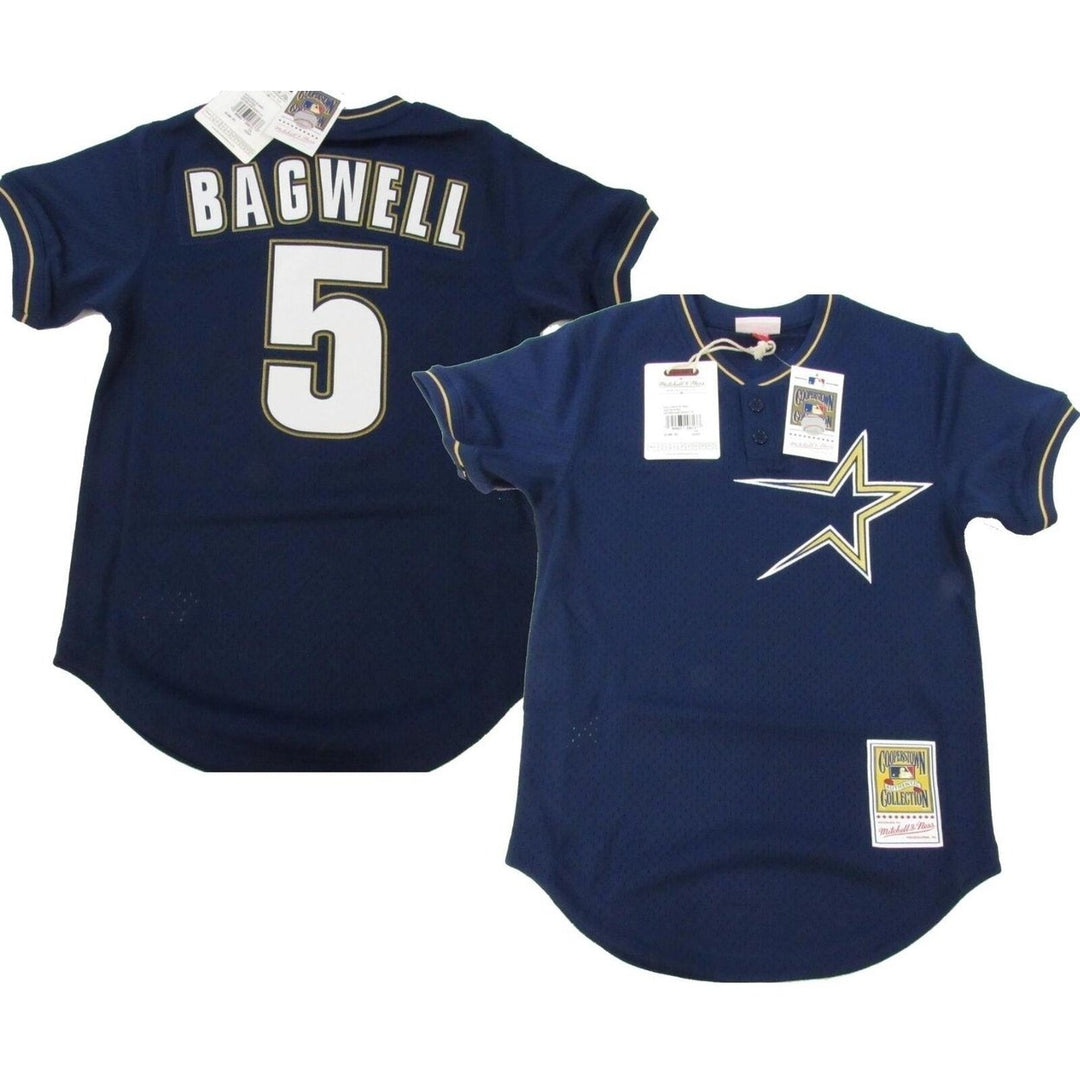 1997 Jeff Bagwell 5 Astros Mens XS Mitchell and Ness Authentic BP Jersey 100 Image 1