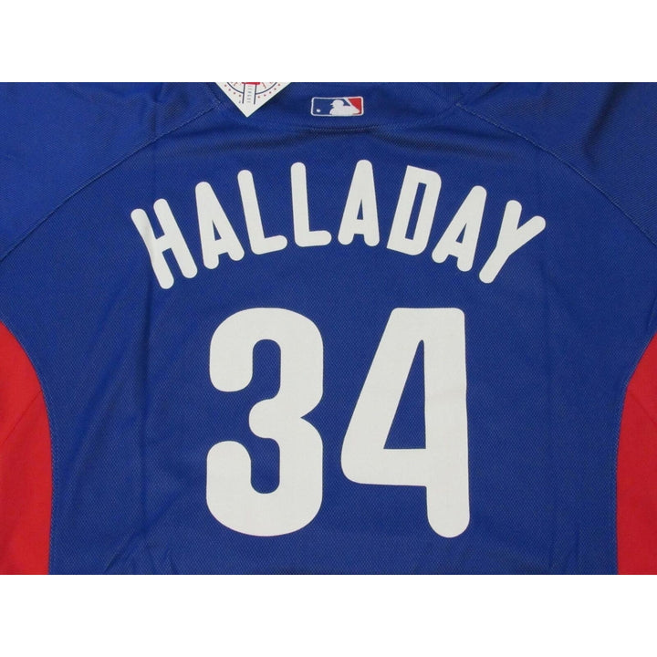 2010 Roy Halladay 34 Phillies Mens L Mitchell and Ness Authentic BP Jersey 100 Image 1