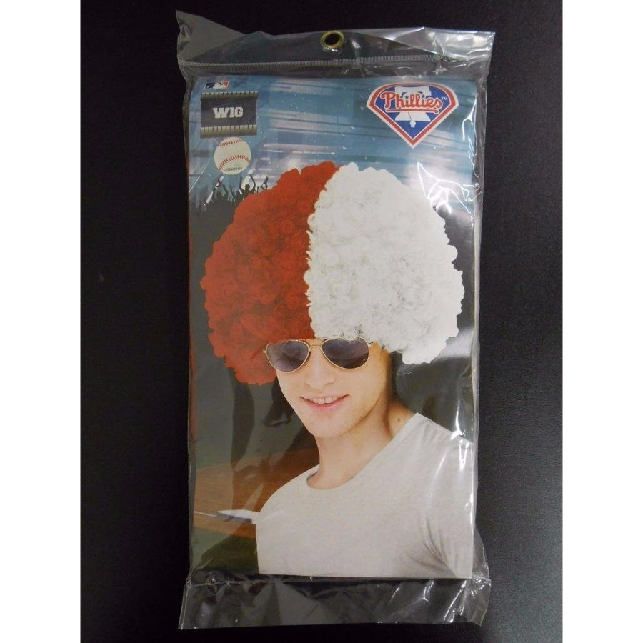 PHILADELPHIA PHILLIES ADULT HALLOWEEN COSTUME 2 COLOR CLOWN WIG 70CV Image 1