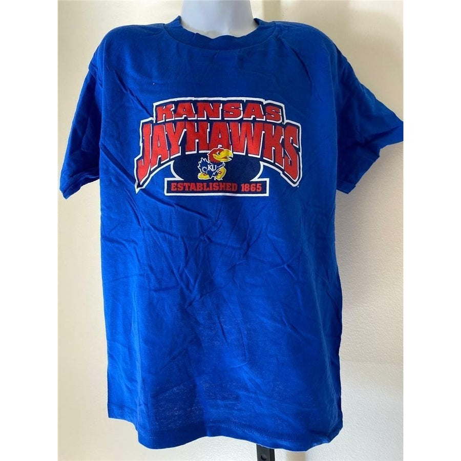 Kansas Jayhawks Youth Size M Medium Blue Shirt Image 1