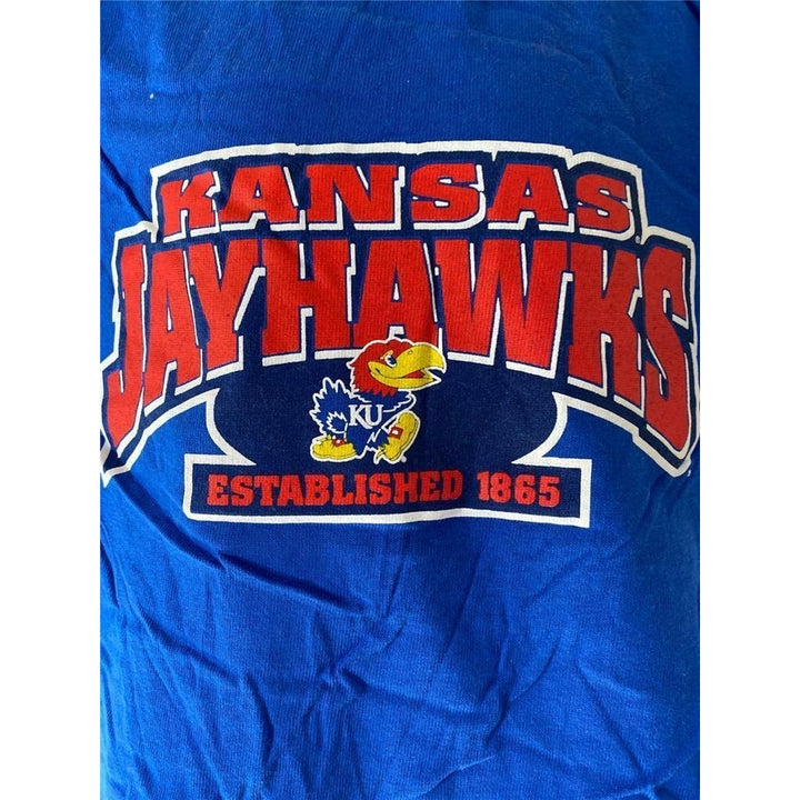 Kansas Jayhawks Youth Size M Medium Blue Shirt Image 2