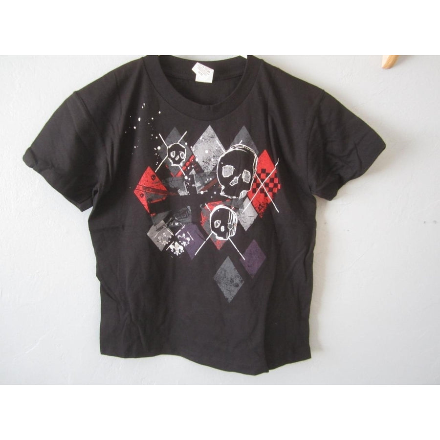 DOODLE SKULLS GRAPHIC Shirt KIDS M MEDIUM 68XB Image 1