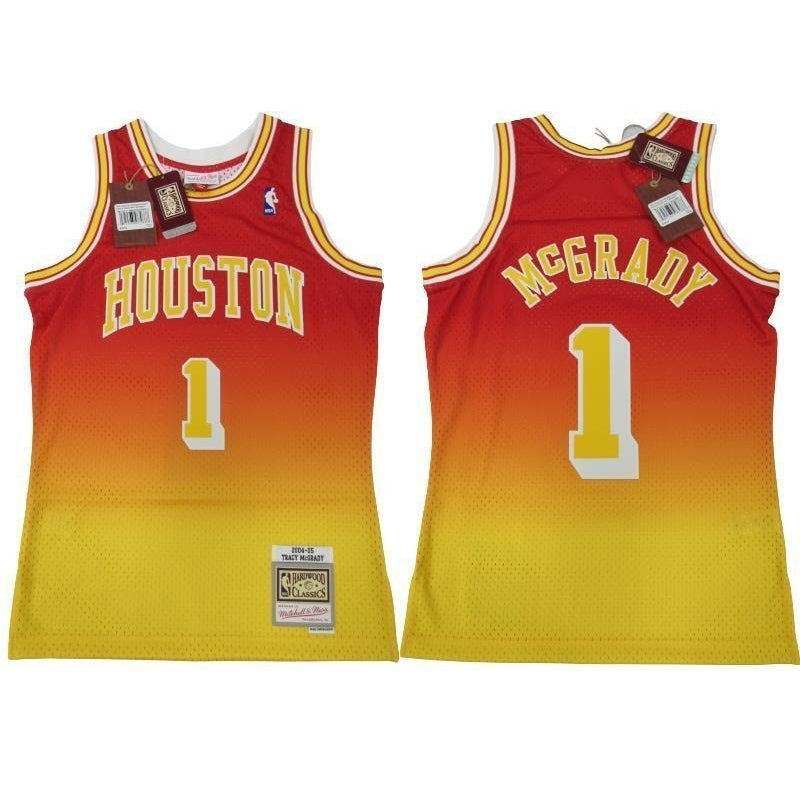 04-05 Tracy McGrady 1 Rockets Mens Size S Mitchell and Ness Swingman Jersey 130 Image 1