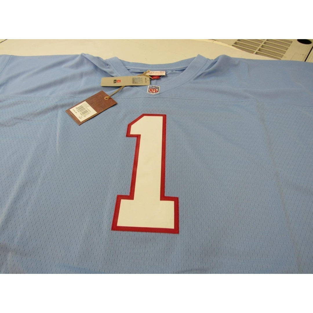 1983 Warren Moon 1 Houston Oilers Mens Size 5XL Mitchell and Ness Jersey 160 Image 4