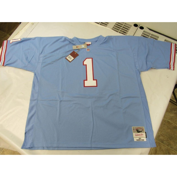 1983 Warren Moon 1 Houston Oilers Mens Size 5XL Mitchell and Ness Jersey 160 Image 6