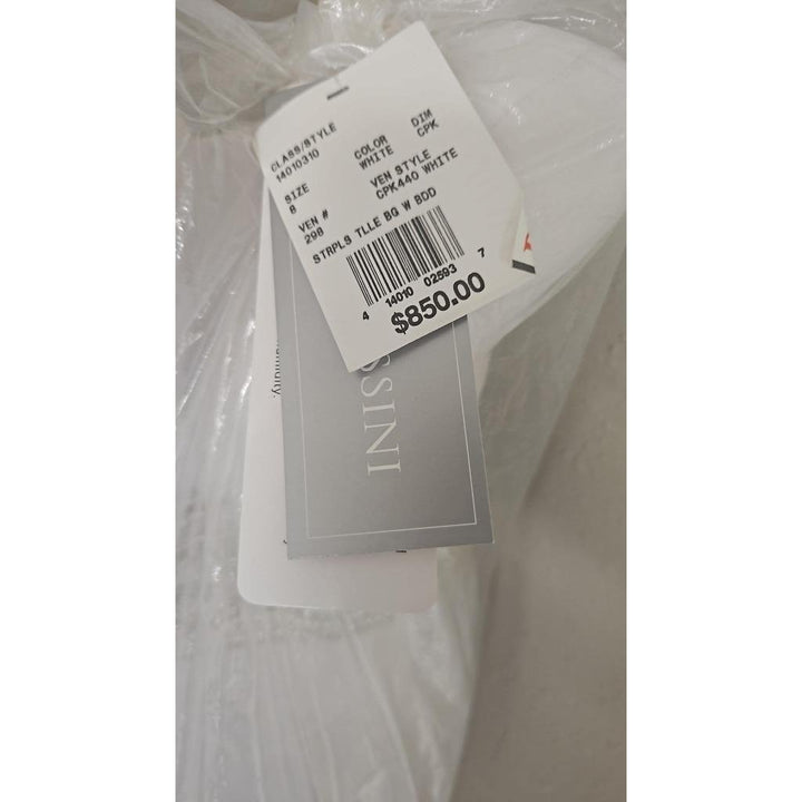 Strapless White Wedding Dress Womens Size 8 Oleg Cassini Davids Bridal 850 Image 6