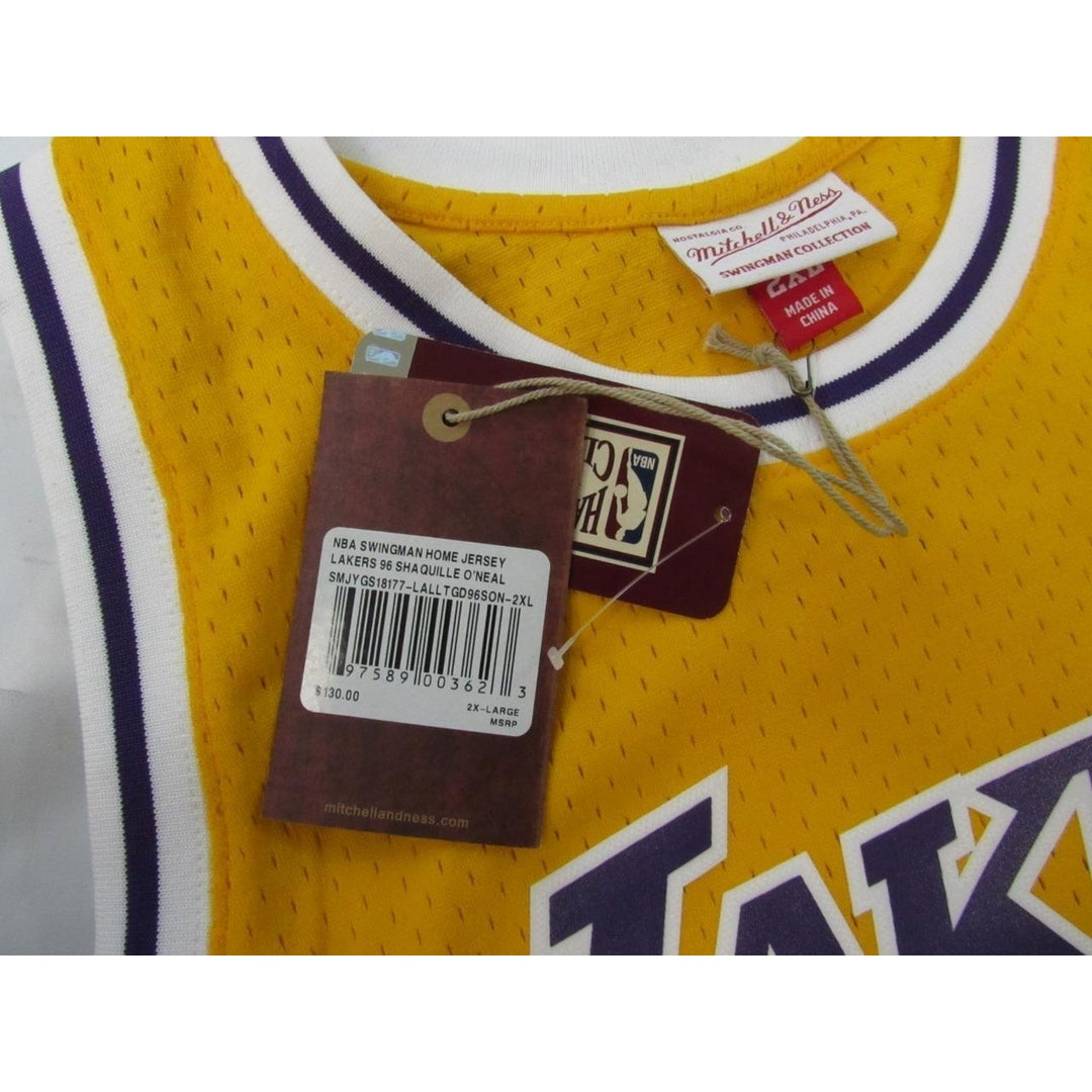 1996-97 Shaq ONeal 34 Lakers Mens 2XL Mitchell and Ness Swingman Jersey 130 Image 4