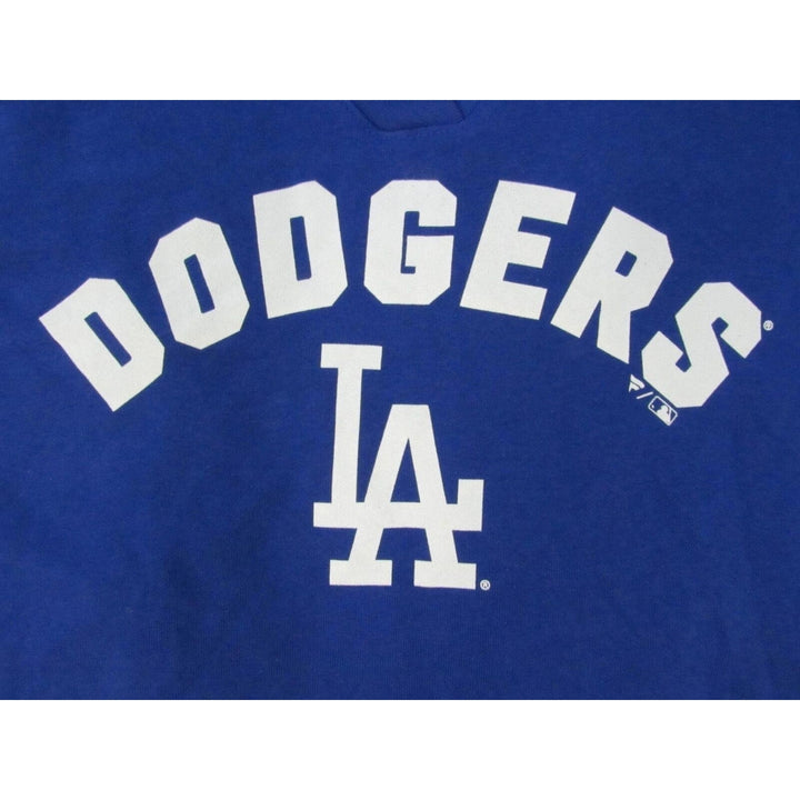 Los Angeles Dodgers 50 Mookie Betts Womens Size L Blue V-Neck Hoodie Image 3