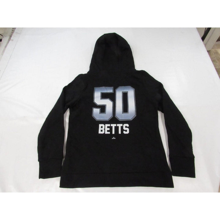 Los Angeles Dodgers 50 Mookie Betts Womens Size M Black V-Neck Hoodie Image 3