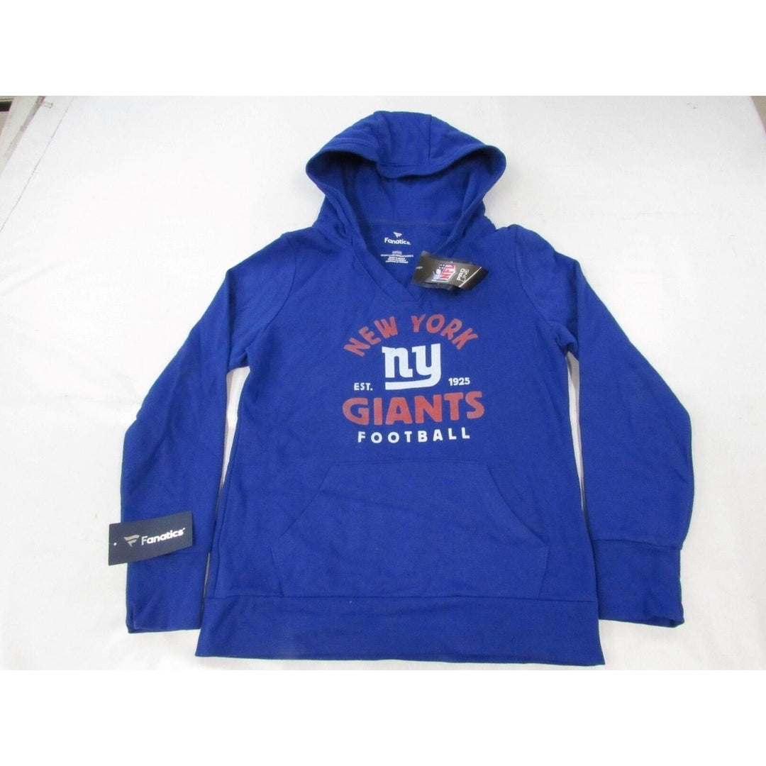 York Giants EST 1925 Womens Size S Small Blue V-Neck Hoodie Image 1