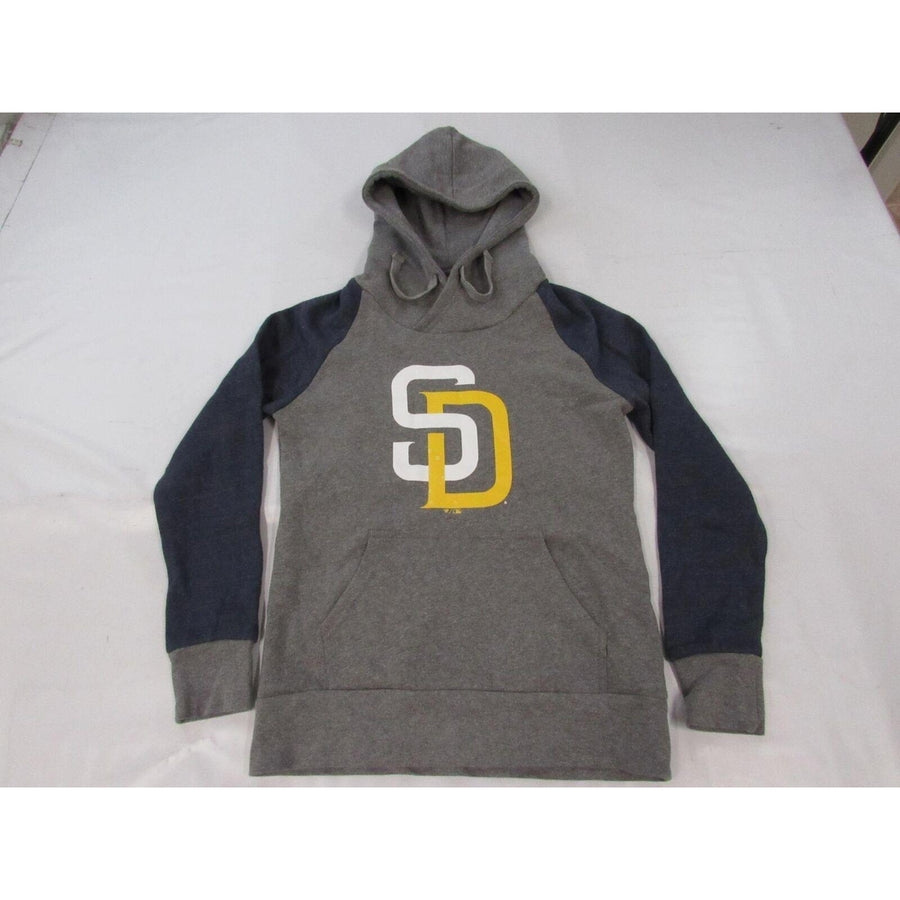 San Diego Padres Mens Size S Heather Gray/Blue Soft Hoodie Image 1