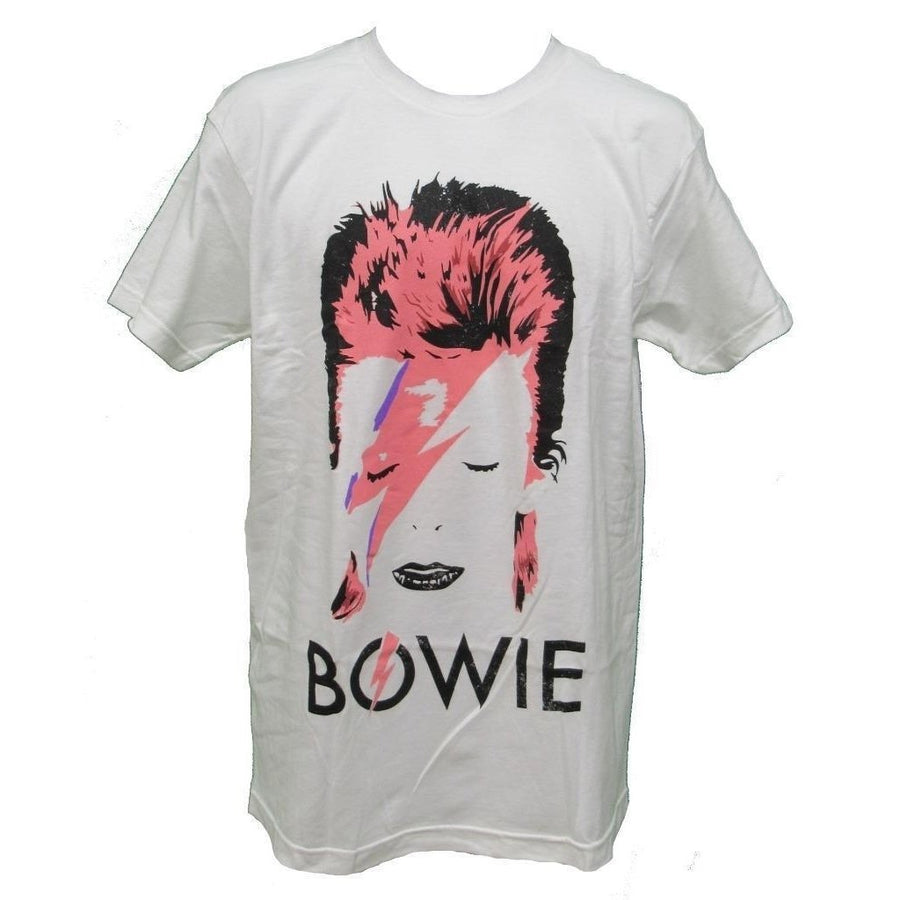 David Bowie Mens Size L Large White Licensed Shirt 24 Image 1