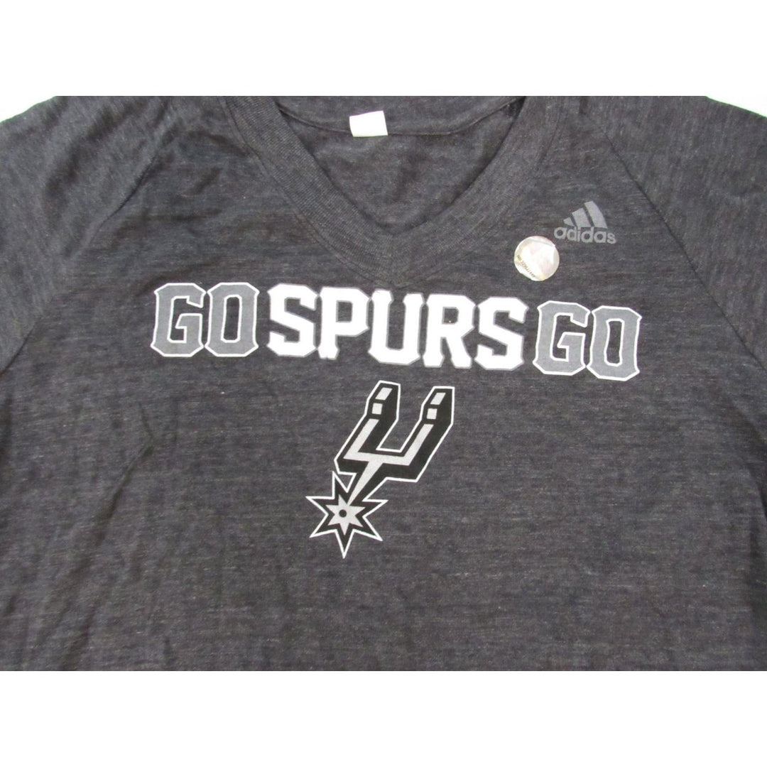 San Antonio Spurs "Go Spurs Go" Basketball Womens Size L Large Grey Shirt Image 2