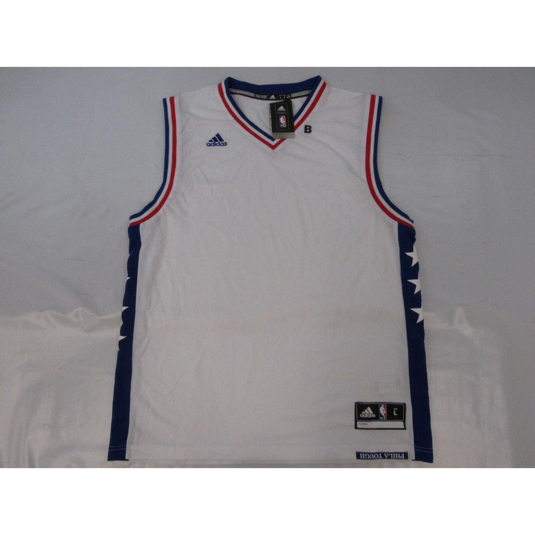 Philadelphia 76ers Mens Size L Large White Adidas Jersey Image 1