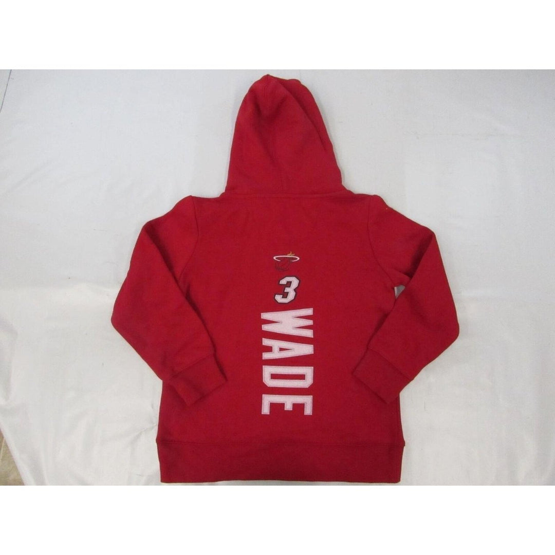 Miami Heat 3 Dwyane Wade Mens Size S Small Red Hoodie Image 3