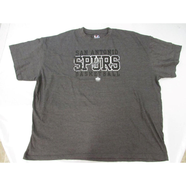 San Antonio Spurs Basketball Mens Size 5X 5XLarge Grey Majestic Shirt Image 1