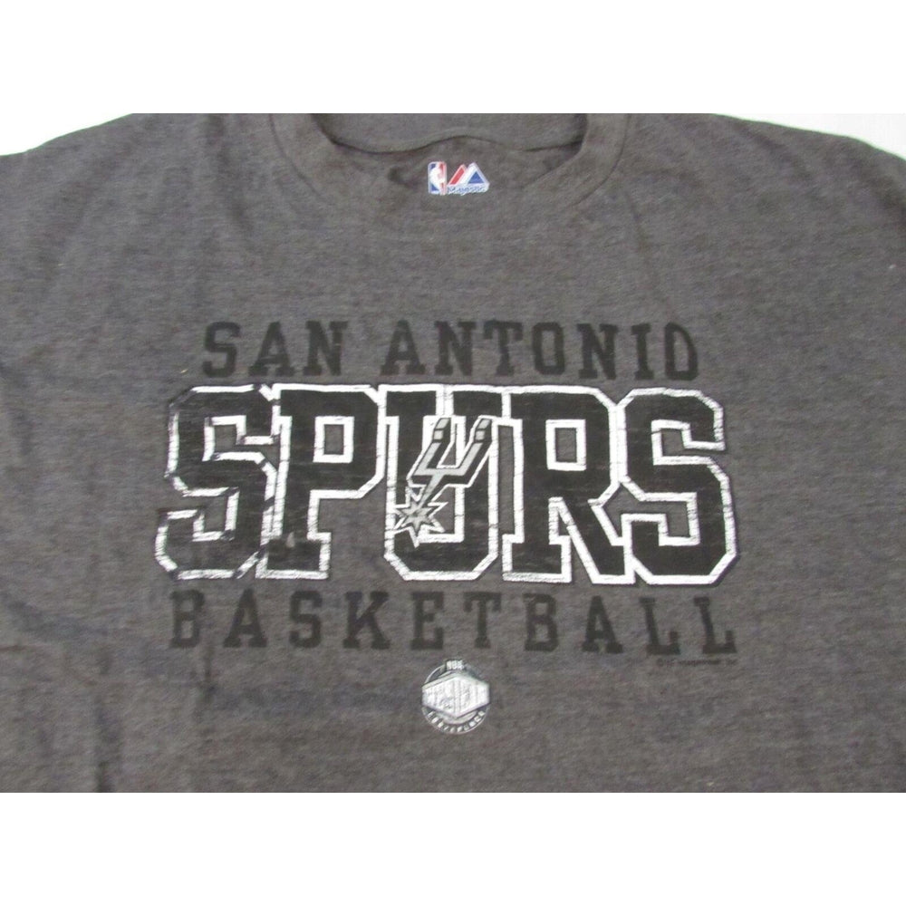 San Antonio Spurs Basketball Mens Size 5X 5XLarge Grey Majestic Shirt Image 2