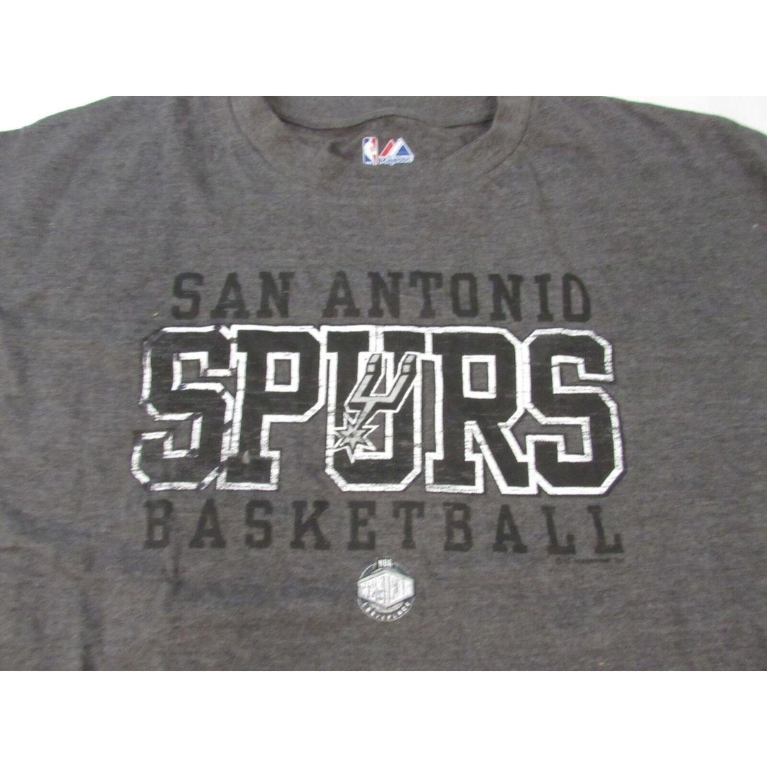 San Antonio Spurs Basketball Mens Size 5X 5XLarge Grey Majestic Shirt Image 2