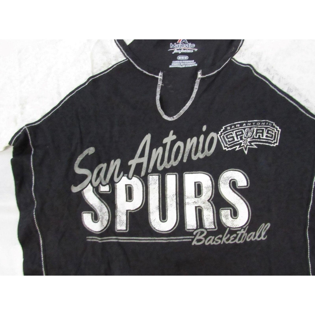 San Antonio Spurs Basketball Womens Size M Medium Majestic Grey Shirt Image 2