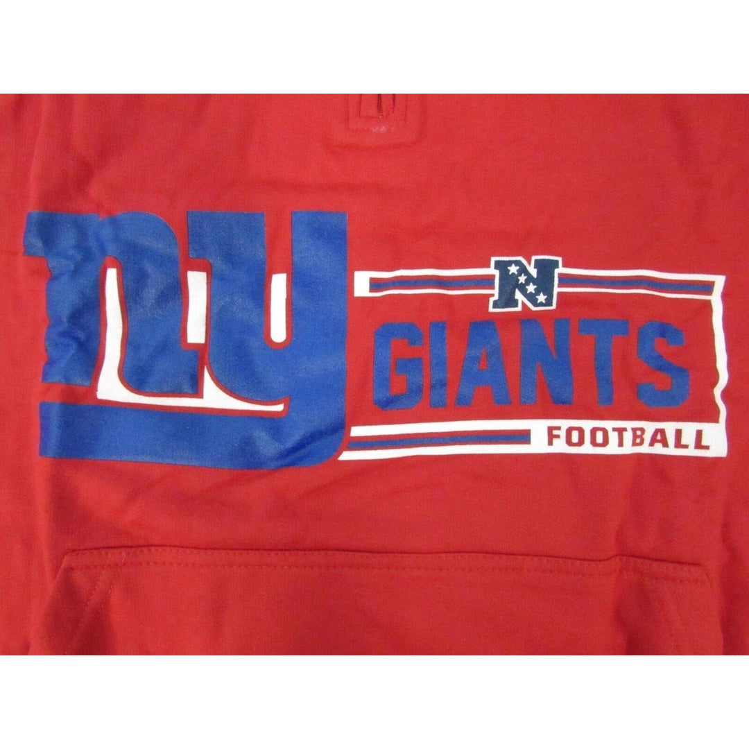 York Giants Football Mens Size 4XL Red Majestic 1/4 Zip Pullover Hoodie Image 3