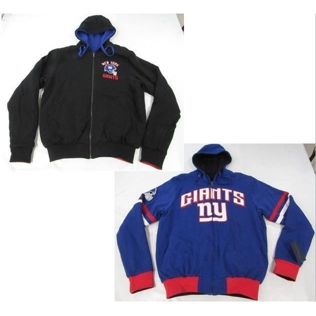 York Giants Mens Size L Large Blue/Black Full-Zip Reversible Jacket Image 1