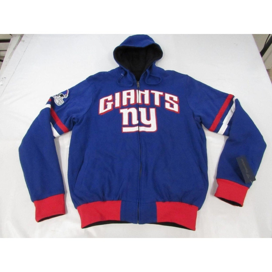 York Giants Mens Size L Large Blue/Black Full-Zip Reversible Jacket Image 2