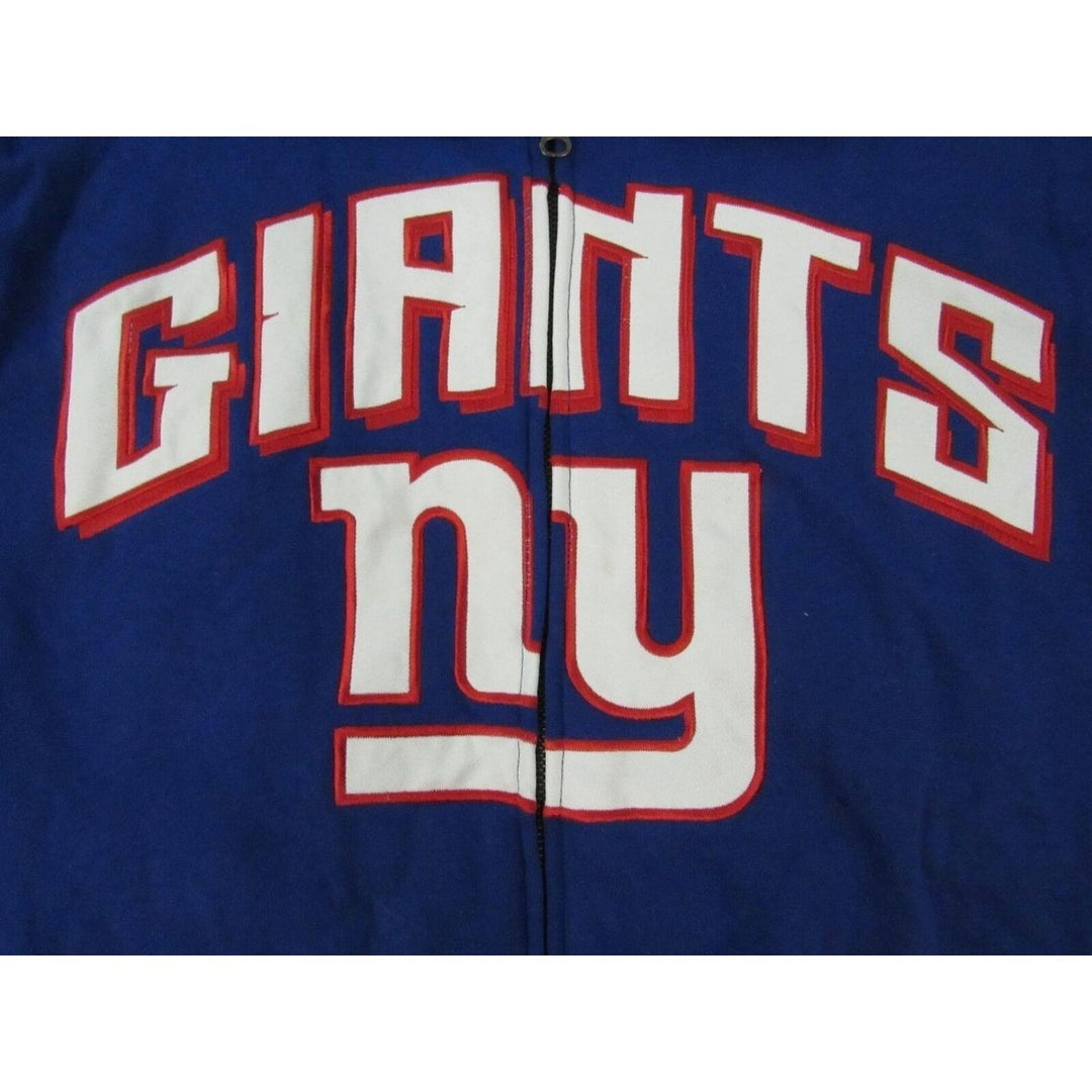 York Giants Mens Size L Large Blue/Black Full-Zip Reversible Jacket Image 4