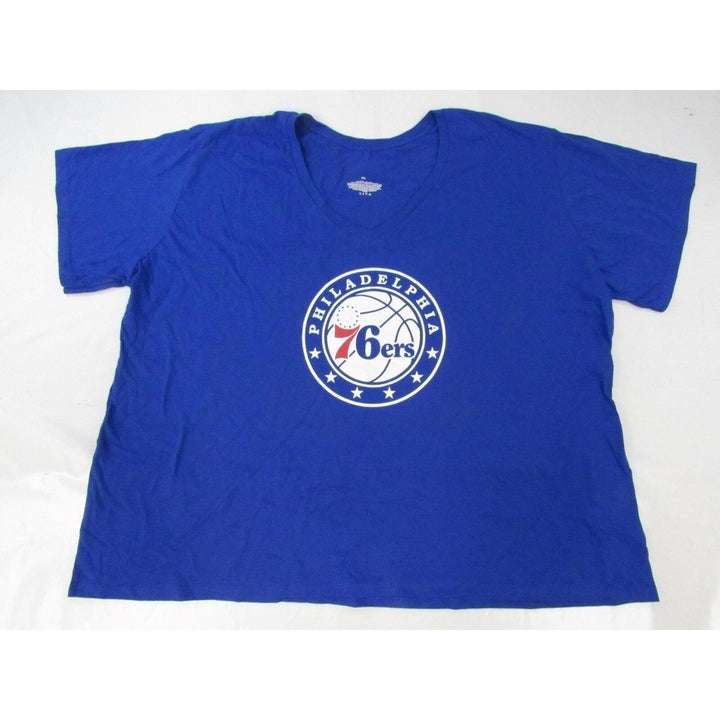 Philadelphia 76ers Womens Size 4XL 4XLarge Blue Shirt Image 1