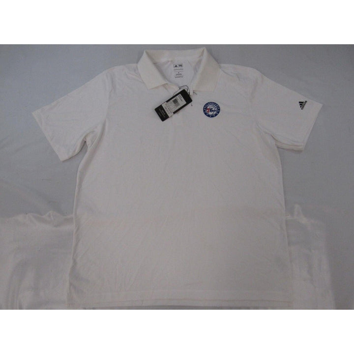 Philadelphia 76ers Mens Size XL XLarge White Adidas Polo Image 1