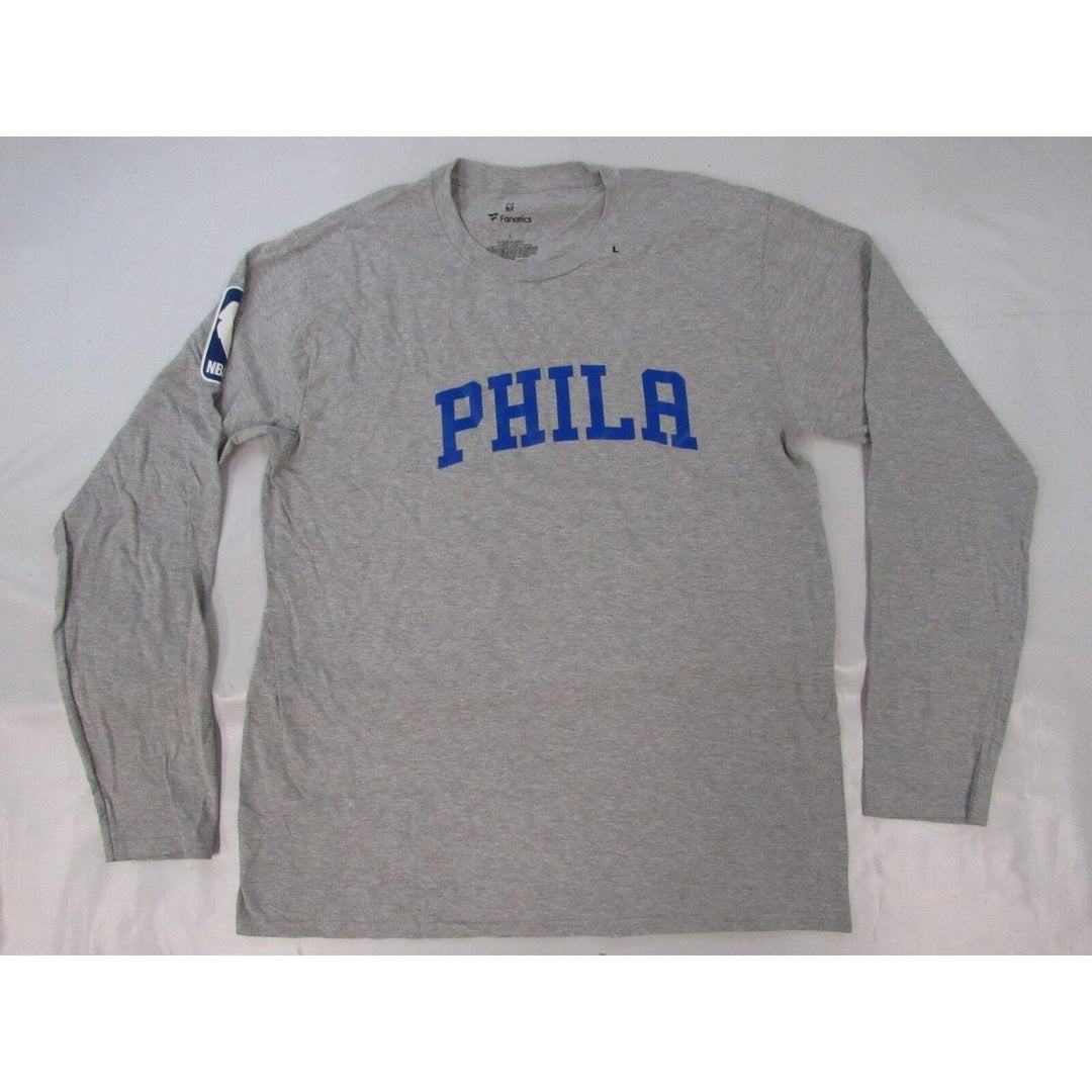 Philadelphia 76ers Phila Mens Size L Large Gray Long Sleeve Shirt Image 1