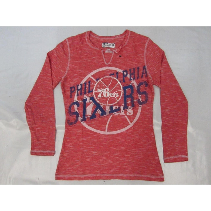 Philadelphia 76ers Womens Size M Medium Red Long Sleeve Shirt Image 1